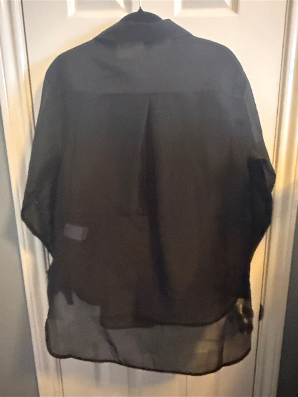 Old Navy Women's Black Sheer Button-Down Shirt - Picture 9 of 10